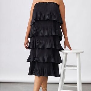 Anthropologie Black Tiered Maxi Dress